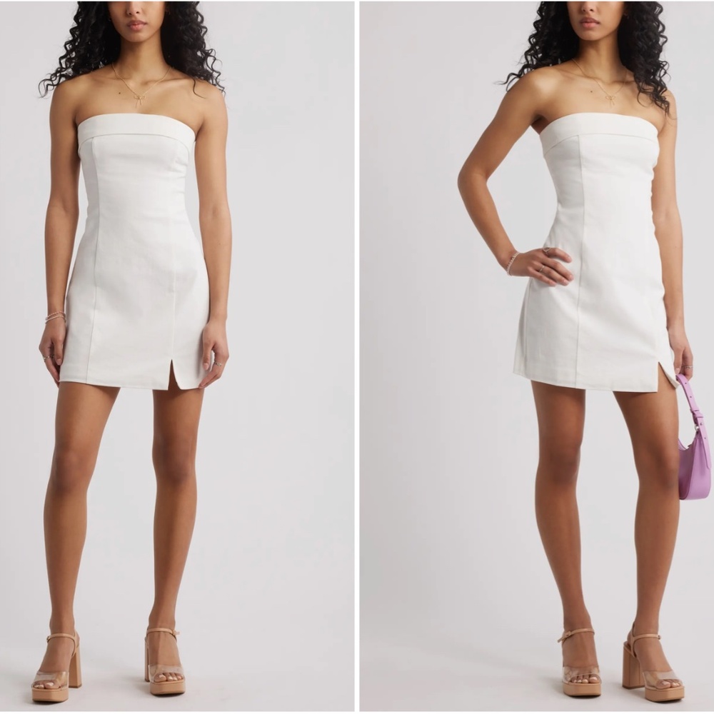 🤍 BP. Foldover Strapless Minidress